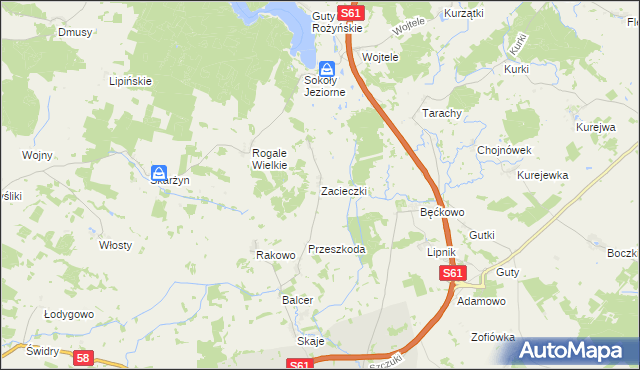 mapa Zacieczki, Zacieczki na mapie Targeo