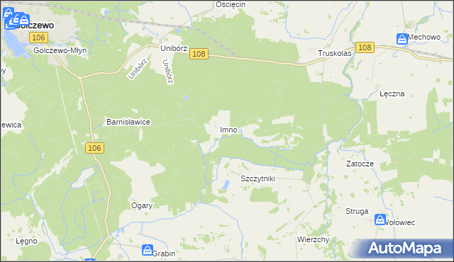 mapa Zagórz gmina Nowogard, Zagórz gmina Nowogard na mapie Targeo