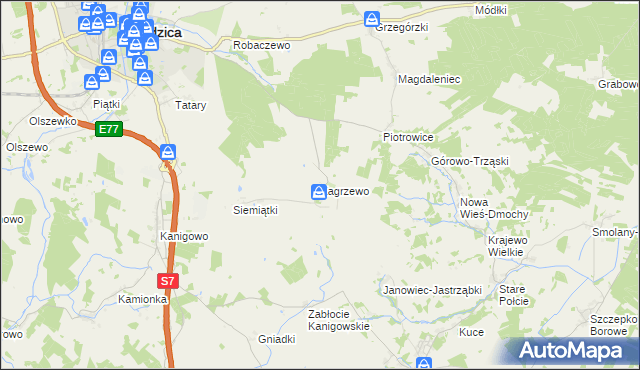 mapa Zagrzewo, Zagrzewo na mapie Targeo