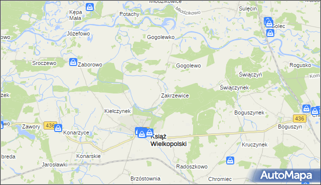 mapa Zakrzewice, Zakrzewice na mapie Targeo