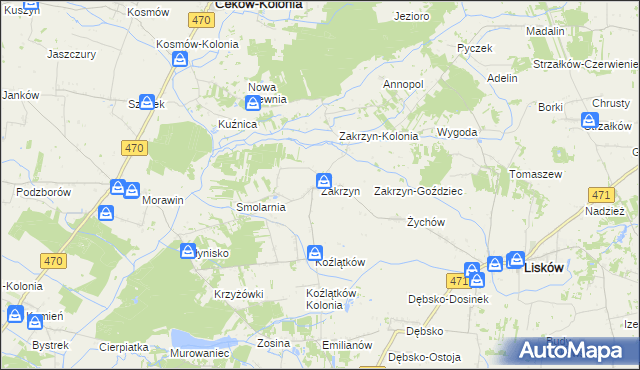 mapa Zakrzyn, Zakrzyn na mapie Targeo