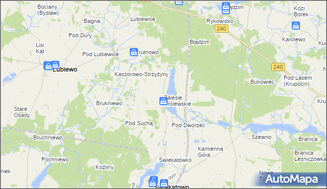 mapa Zalesie Królewskie, Zalesie Królewskie na mapie Targeo