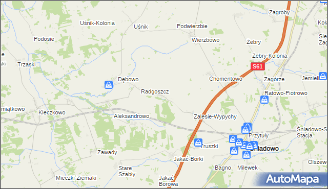 mapa Zalesie-Poczynki, Zalesie-Poczynki na mapie Targeo