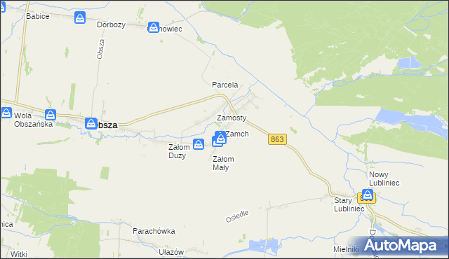 mapa Zamch, Zamch na mapie Targeo