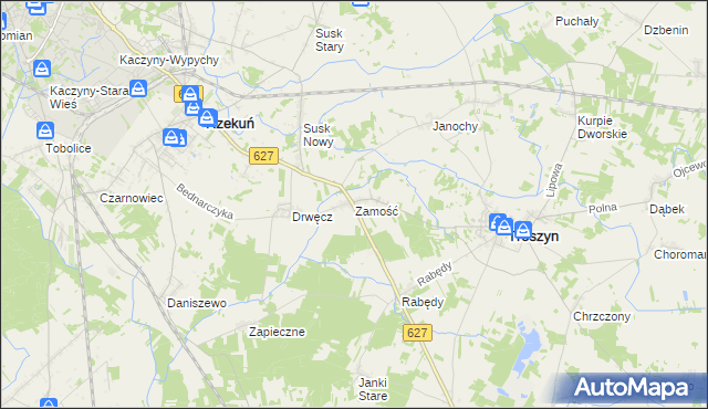mapa Zamość gmina Troszyn, Zamość gmina Troszyn na mapie Targeo