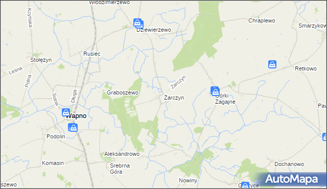 mapa Żarczyn gmina Kcynia, Żarczyn gmina Kcynia na mapie Targeo