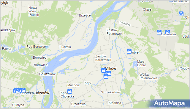 mapa Zastów Karczmiski, Zastów Karczmiski na mapie Targeo