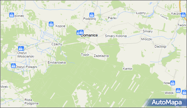 mapa Zażelazna, Zażelazna na mapie Targeo