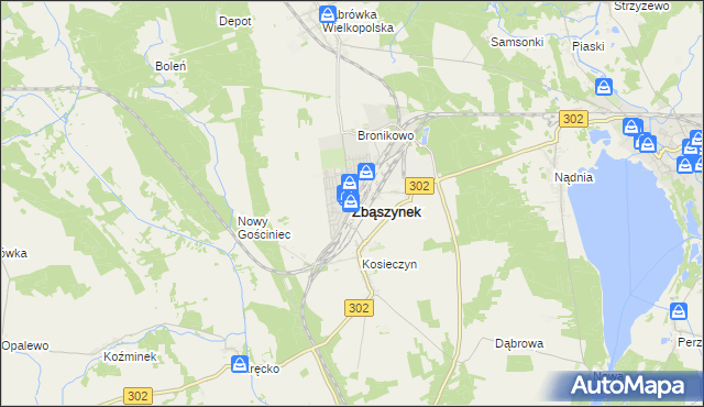 mapa Zbąszynek, Zbąszynek na mapie Targeo