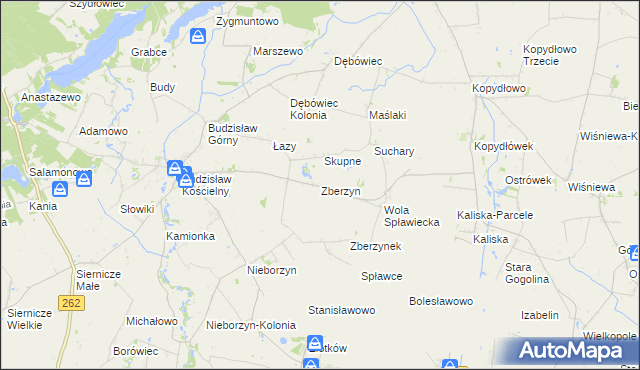 mapa Zberzyn, Zberzyn na mapie Targeo