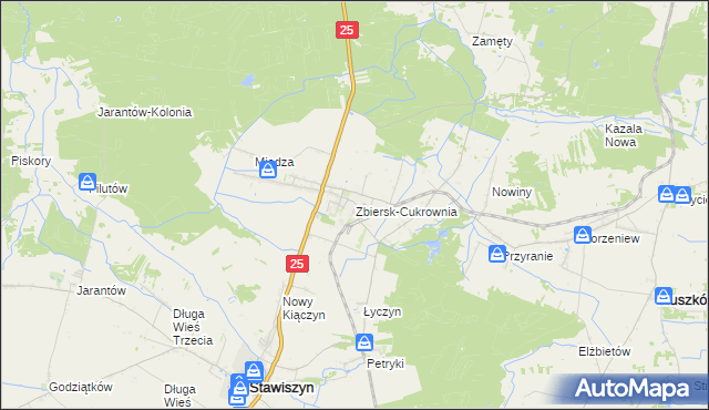 mapa Zbiersk-Cukrownia, Zbiersk-Cukrownia na mapie Targeo