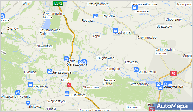 mapa Zbigniewice, Zbigniewice na mapie Targeo