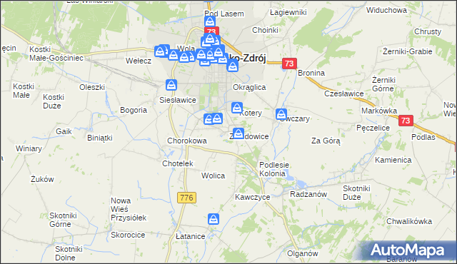 mapa Zbludowice, Zbludowice na mapie Targeo