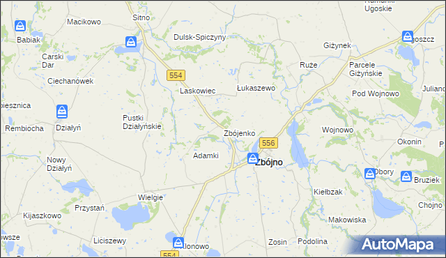 mapa Zbójenko, Zbójenko na mapie Targeo