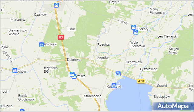 mapa Zborów gmina Dobra, Zborów gmina Dobra na mapie Targeo