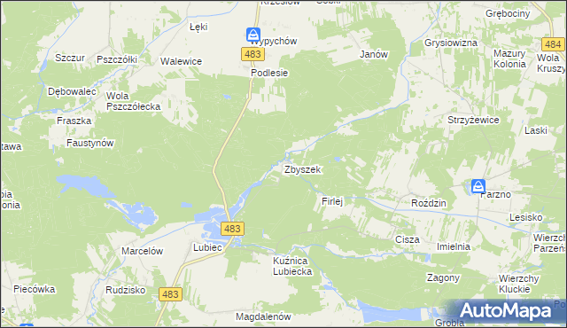 mapa Zbyszek, Zbyszek na mapie Targeo