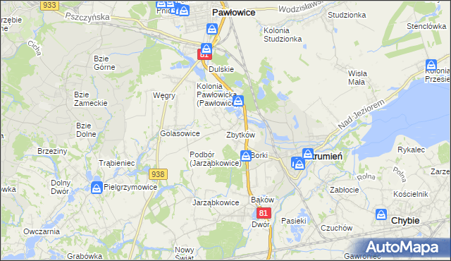 mapa Zbytków, Zbytków na mapie Targeo