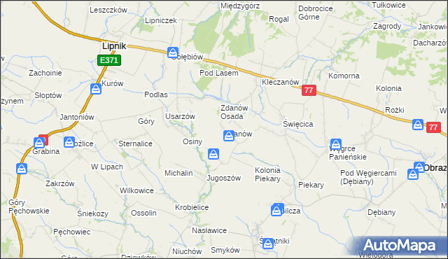 mapa Zdanów gmina Obrazów, Zdanów gmina Obrazów na mapie Targeo