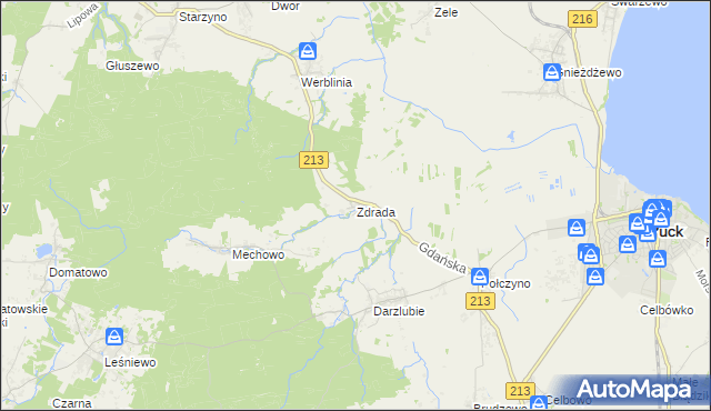 mapa Zdrada, Zdrada na mapie Targeo