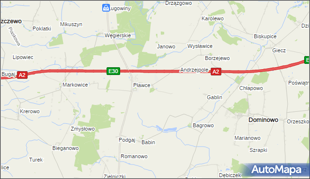 mapa Zdziechowice gmina Środa Wielkopolska, Zdziechowice gmina Środa Wielkopolska na mapie Targeo