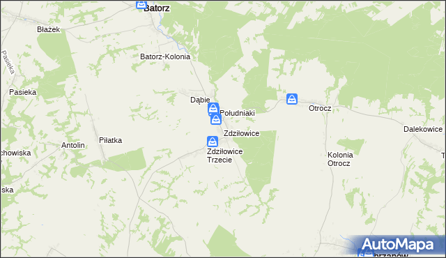 mapa Zdziłowice, Zdziłowice na mapie Targeo