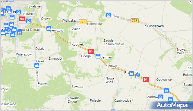 mapa Zederman, Zederman na mapie Targeo