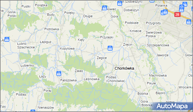 mapa Żeglce, Żeglce na mapie Targeo