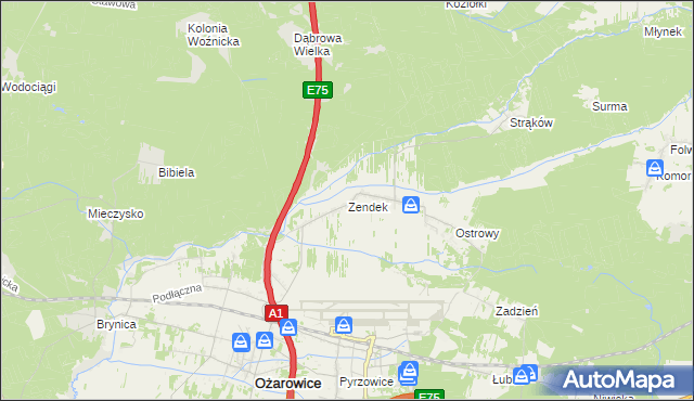 mapa Zendek, Zendek na mapie Targeo