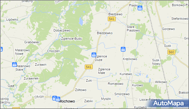 mapa Zglenice Duże, Zglenice Duże na mapie Targeo