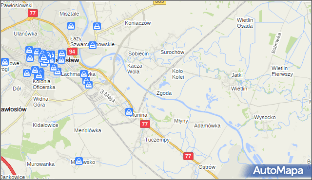 mapa Zgoda gmina Jarosław, Zgoda gmina Jarosław na mapie Targeo