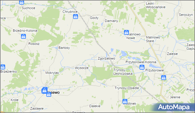 mapa Zgorzałowo, Zgorzałowo na mapie Targeo