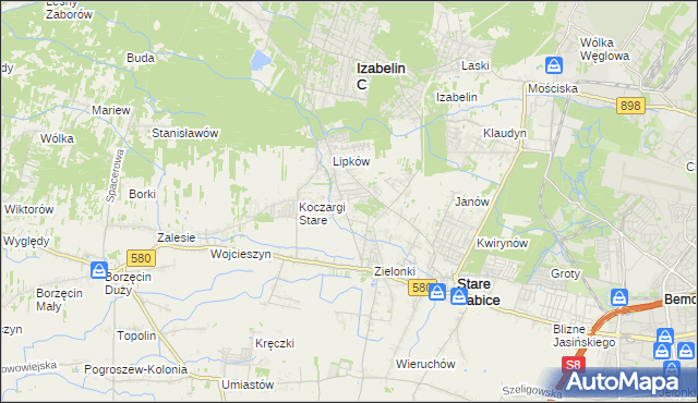 mapa Zielonki-Wieś, Zielonki-Wieś na mapie Targeo