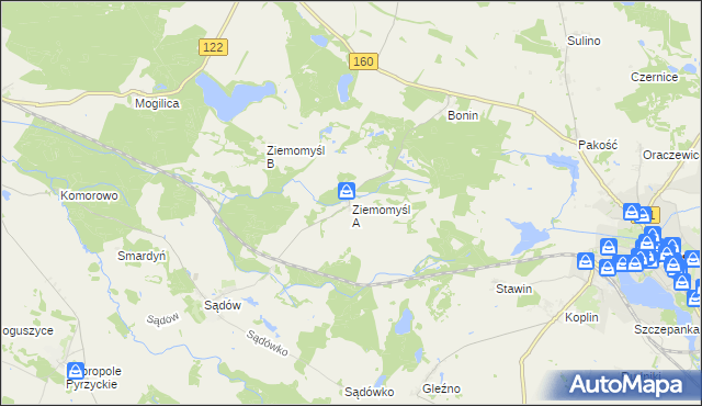 mapa Ziemomyśl A, Ziemomyśl A na mapie Targeo