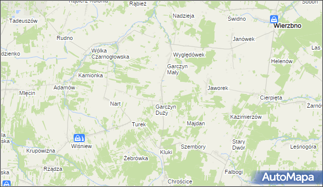 mapa Zimnowoda gmina Kałuszyn, Zimnowoda gmina Kałuszyn na mapie Targeo