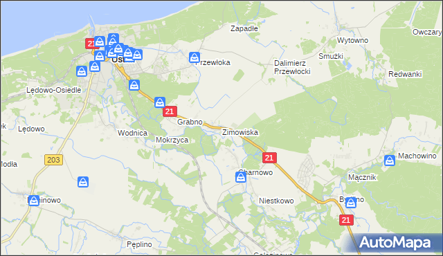 mapa Zimowiska, Zimowiska na mapie Targeo