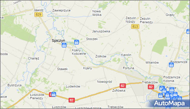 mapa Ziółków, Ziółków na mapie Targeo