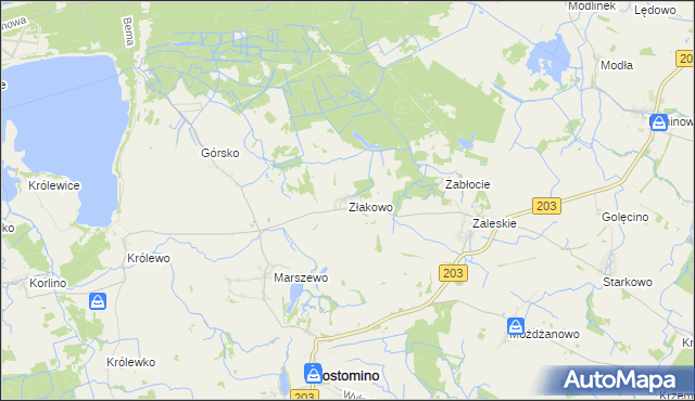 mapa Złakowo, Złakowo na mapie Targeo