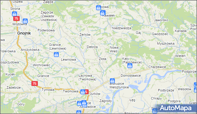 mapa Złota gmina Czchów, Złota gmina Czchów na mapie Targeo