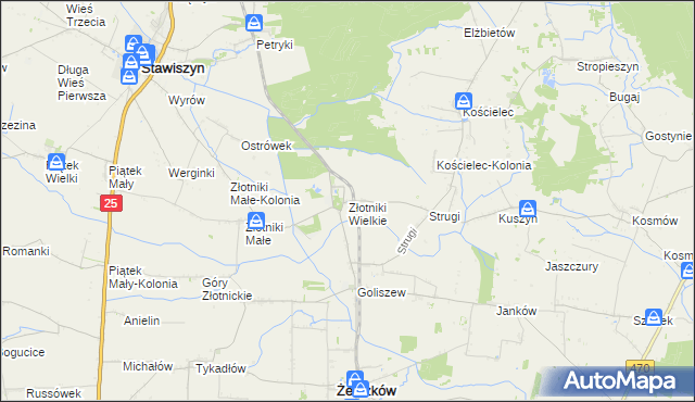 mapa Złotniki Wielkie, Złotniki Wielkie na mapie Targeo