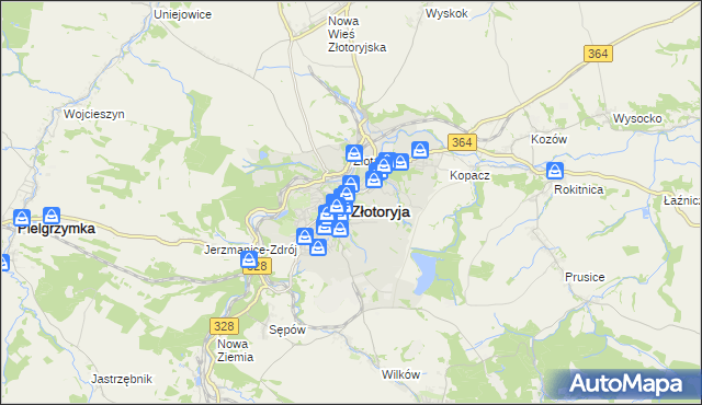 mapa Złotoryja, Złotoryja na mapie Targeo