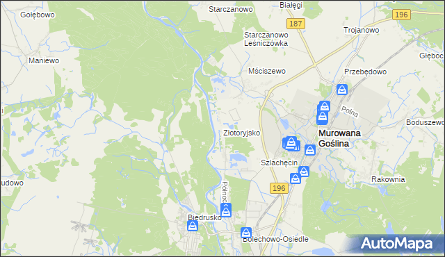 mapa Złotoryjsko, Złotoryjsko na mapie Targeo