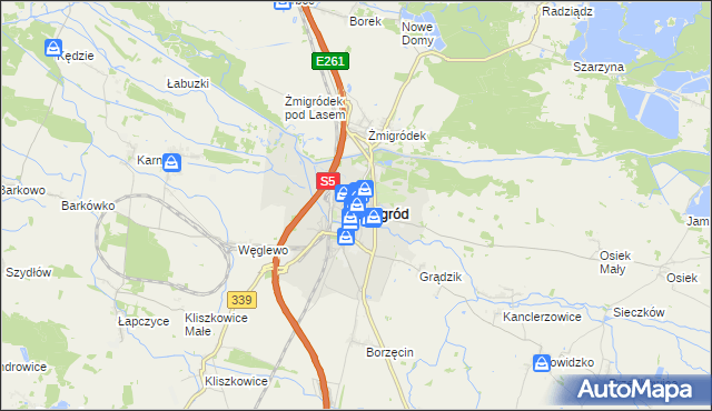 mapa Żmigród, Żmigród na mapie Targeo