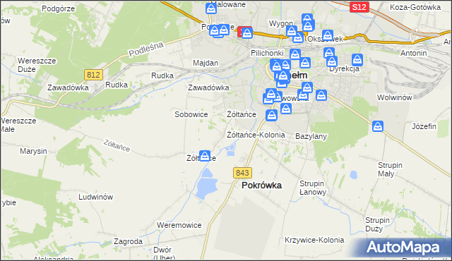 mapa Żółtańce-Kolonia, Żółtańce-Kolonia na mapie Targeo