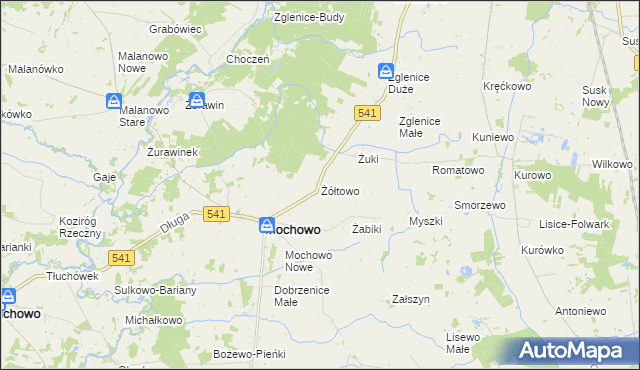 mapa Żółtowo, Żółtowo na mapie Targeo