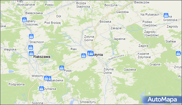 mapa Żołynia, Żołynia na mapie Targeo