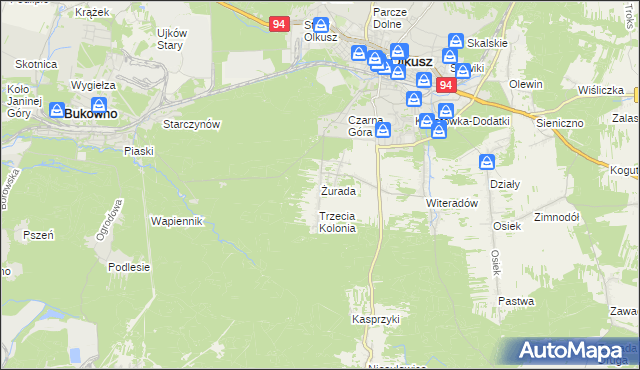 mapa Żurada, Żurada na mapie Targeo