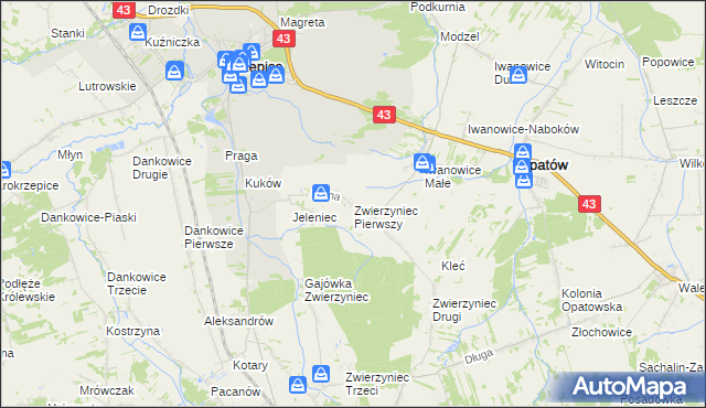 mapa Zwierzyniec Pierwszy, Zwierzyniec Pierwszy na mapie Targeo