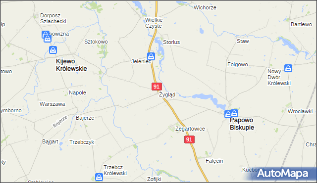 mapa Żygląd, Żygląd na mapie Targeo