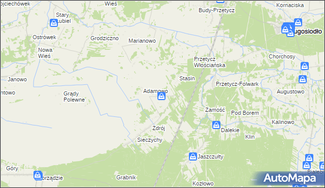 mapa Zygmuntowo gmina Długosiodło, Zygmuntowo gmina Długosiodło na mapie Targeo