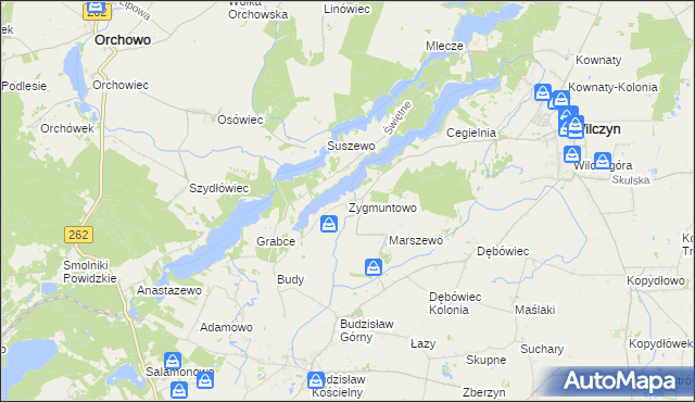 mapa Zygmuntowo gmina Wilczyn, Zygmuntowo gmina Wilczyn na mapie Targeo
